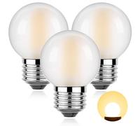 Dimmable LED 4W Globe Light Bulb,40W Equal E26 Small Edison Bulbs,480LM | G16.5 E26 Standard Screw 2700K Soft Warm Decorative Bulb for Vanity,Bathroom,Wall Sconces,Frosted Glass,3 Pack