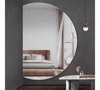 Dimmable LED Anti-Blu Ray Retro Half-Circle Wall Mirror 3-Color Lighting Frameless Vanity Mirror 120cm Perfect for Home Decor & Makeup