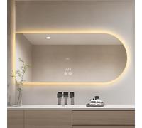 Dimmable LED Backlit Bathroom Vanity Mirror Touch Control Anti Fog Makeup Mirror 32"x51" Arched Wall Mounted Decor 3 Color Settings Perfect for Makeup & Grooming