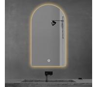 Dimmable LED Backlit Vanity Mirror for Bathroom Touch Control Anti Fog Makeup Mirror Arched Wall Mounted Decor Available in 28"x40" 48" 51" Sizes