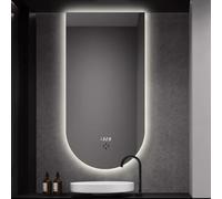 Dimmable LED Backlit Vanity Mirror Touch Control Anti Fog Bathroom Makeup Mirror 40 48 51" Arched Wall Mounted Decor 3 Color Options (20"x32")