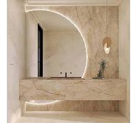 Dimmable LED Bathroom Mirror 51in Anti-Fog Full-Length Touch Button 3 Colors Frameless Design for Modern Decor Perfect for Makeup and Grooming