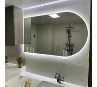 Dimmable LED Bathroom Mirror with 3 Color Lights, Anti-Fog, Touch Control Makeup Mirror, Arch Design, Available in 100/120/130CM (Cut Left 48in*24in)