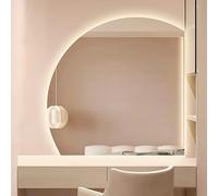 Dimmable LED Bathroom Smart Mirror 28" 32" 36" 40" Half Moon AntiFog & Waterproof Backlit SemiCircle Design Perfect for Modern Decor