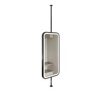 Dimmable LED Bathroom Vani Mirror, Wall-Mounted 3-Color Lighted Mirror for Shaving & Makeup, Black 60x90cm, Slish Hanging Design for Modern Bathrooms