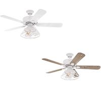Dimmable LED ceiling fan with remote control Barnett White Pine 122 cm / 48" [EEK: E]