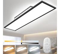 Dimmable LED Ceiling Light 120 x 30 cm, 52 W Remote Control Memory Function Ceiling Lamp with Backlight, High Brightness 2700 K - 6500 K Warm Natural Cold White Light Panel Lamp for Kitchen Garage