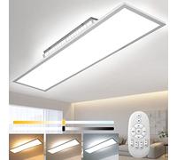 Dimmable LED Ceiling Light 120 x 30 cm, 52 W Remote Control with Memory Function Ceiling Light with Backlight, High Brightness 2700 K - 6500 K Warm Natural Cold White Light Panel Lamp for Kitchen