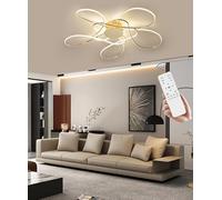 Dimmable LED Ceiling Light 90cm 3000K-6000K Smart Modern Round Lamp with Remote Control Luxury Gold Finish for Living Room Bedroom Home Decor
