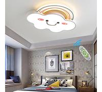 Dimmable LED Ceiling Light Children's Room Ceiling Lamp Modern Rainbow Clouds Design Cartoon Pendant Lamp with Remote Control Boy Girl Bedroom Decorate Lamp for Dining Table Kindergarten Lamp