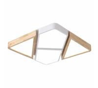 Dimmable Led Ceiling Light - Minimalist Oak Wood Style, 3 Color Options, 17.7in Recessed Lighting For Home & Office - Modern Green Fixture White 22in