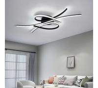 Dimmable LED Ceiling Light with Remote Control - Modern Black Chandelier for Living Room, Bedroom & Creative Spaces - Stylish Pendant Lamp & Ceiling Lighting Fixture
