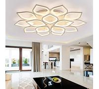Dimmable LED Ceiling Light with Remote, Modern 3000K-6000K Flower Design Chandelier, 8+4 Heads 110cm 110W, Ideal for Living Room, Bedroom, Dining Room, Office, Kitchen