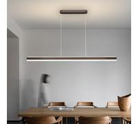 Dimmable LED Chandelier - Modern Long Linear Pendant Light with Remote Control for Dining & Living Room, 3000K-6000K Adjustable Brightness
