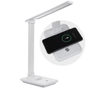 Dimmable LED Desk Lamp & QI Charger Adjustable Angle Colour Temperature Folding