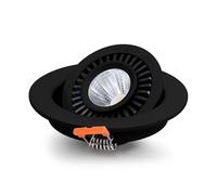Dimmable LED Downlights, 360° Adjustable COB Recessed Ceiling Lights, Warm White Spotlights for Home & Bedroom, 5W/7W/10W/12W/15W/18W Options, Black Finish