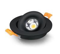 Dimmable LED Downlights 360° Adjustable COB Recessed Ceiling Spot Lights 5W/7W/10W/12W/15W/18W for Home & Bedroom - Warm White Black Finish