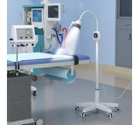 Dimmable LED examination light, shadow-free operating light with casters, 360° rotatable floor lamp for surgery, gynecology and oral cavity examinations