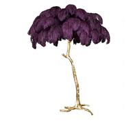 Dimmable LED Feather Floor Lamp - Modern Golden Resin Standing Lamp for Office & Reading Foot Switch Indoor Lighting Fixture Stylish Home Decor Element