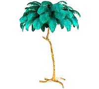 Dimmable LED Floor Lamp with Tall Ostrich Feathers for Princess Bedrooms, Living Room and Office Decor - Elegant Lighting Solution