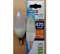 Dimmable LED Light Bulbs Candle 5.5w 40w Pearl Bulb SES Small Screw in E14 Pack of 1