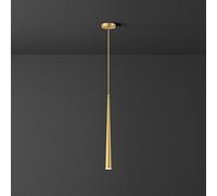 Dimmable Led Linear Pendant Light, Brass Long Line Light Fixture, 3000k-6500k Adjustable Cord For Bedroom Kitchen Dining Room 40cm