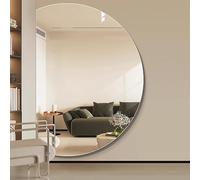 Dimmable LED Makeup Mirror Frameless Full-Length Mirror with 3 Color Modes Backlit Semi-Circular Design for Entryway Bathroom 39"x28" (Left Cut)