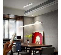 Dimmable LED Modern Acrylicfor Dining & Offices 40W Linear Design with Remote Control 100cm White Hanging
