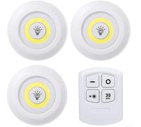 Dimmable LED Night Light, 9 x 9 cm Battery-Powered Under-Cabinet Light with Remote Control, Touch Panel & 2-Level Brightness Adjustment, for Closets and Bedrooms(4)