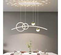 Dimmable LED Pendant Lamp with Remote Control, Adjustable Height Chandelier for Dining Room, Living Room & Kitchen - Stylish Gold Finish, 100cm Length