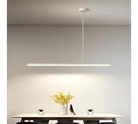 Dimmable LED Pendant Light with Remote Control Adjustable Height for Kitchen Island Dining Table Living Room & Office Modern Ceiling Fixture for Indoor Use (White A-150cm)