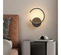 Dimmable LED Ring Wall Light - Modern Minimalist Nightstand Lamp for Bedroom Living Room TV Wall Corridor Dining Room Study - Creative Acrylic Design D20*H23cm