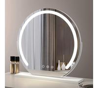 Dimmable LED Round Cosmetic Mirror - 3 Color Light Touch Switch, 360° Rotating Vanity Mirror, Desktop Makeup Mirror with Smart Touch, Elegant Gold Finish, Perfect for Beauty Routine