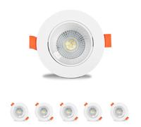 Dimmable LED Spot Lights,Adjustable Angle Bathroom Spot Lights Ceiling,IP44 Waterproof Ceiling Spotlights with GU10 Bulbs,7W Cool White 6000K LED Downlights for Ceiling for Kitchen, Living Room,6 Pack