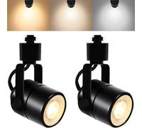 Dimmable LED Track Lighting Heads, 10W 3CCT L Type GU10 Track Light Heads Adjustable 3000K/4000K/6000K, 2PCS Ceiling Spotlight Fixtures Replacement GU10 Bulbs for Home & Commercial Space