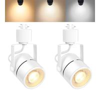 Dimmable LED Track Lighting Heads, 10W 3CCT L Type GU10 Track Light Heads Adjustable 3000K/4000K/6000K, 2PCS Ceiling Spotlight Fixtures Replacement GU10 Bulbs for Home & Commercial Space