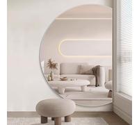 Dimmable LED Vanity Mirror with AntiFog 3 Color Backlight Smart Touch Control Frameless Half Circle Design Full Length ExplosionProof (130cm)
