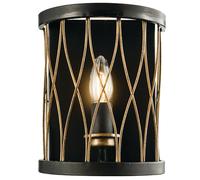 Dimmable LED Wall Light Industrial Matt Black & Bronze Cage Hanging Lamp Fitting