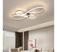 Dimmable Living Room Ceiling Light LED Modern Ceiling Lamp with Remote Control Bedroom Lamp Dining Room Hanging Lamp for Living Room Pendant Lamp For Bedroom Dining Room Kitchen Lamp (Chrome, L80cm)