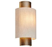 Dimmable Metal Wall Light Hammered Aged Bronze & Shade Semi Flush Lamp Fitting