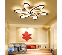 Dimmable Modern Ceiling Lamp 15heads Flower Shaped Ceiling Light 47.24in With Remote Control LED Lighting Fixture for Bedroom Living Room Dining Room Ceiling Lighting 3000-6500K (Black, Φ80cm)