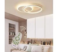 Dimmable Modern Flush Mount Ceiling Light with Remote Control Elegant Acrylic Ring Chandelier for Living Room Dining Room Lounge & Bedroom Decor