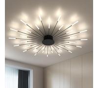 Dimmable Modern LED Ceiling Light 42 Recessed Acrylic Chandelier for Dining Room Bedroom Living Room 3000-6000K Adjustable Brightness (Black 30 Heads)