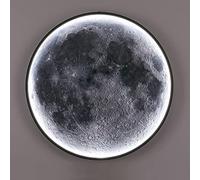 Dimmable Moon Wall Sconce Indoor Earth Wall Sconce 3 Color LED Wall Lamp Hallway Wall Mounted Light Fixtures for Bedroom Living Room,3000-6000K,Round