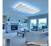 Dimmable Musical Note LED Ceiling Light Modern Black & White Flush Mount Chandelier Stylish Linear Lighting Fixture for Living Room Bedroom Dining Room (L110cm)