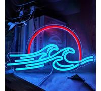 Dimmable Neon Sunrise Sunset Sign LED Anime Neon Sign for Wall Decor, Hanging Acrylic Sunset Wave Neon Night Light for Gameroom Teens Dorm Party Gifts(Sunset Wave)