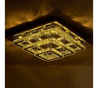 Dimmable/Non-dimmable Square Large-size Glamourous Crystal LED Ceiling Light