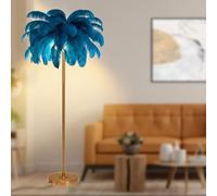Dimmable Ostrich Feather Floor Lamp - Modern Standing Light with Foot Switch for Bedroom, Living Room, & Home Decor - Elegant Touch for Stylish Interiors