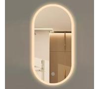 Dimmable Oval LED Backlit Bathroom Mirror 400x700mm - Anti-Fog, Adjuble 3000K-6000K Lighting, Modern Wall-Mounted Design - Ideal Home Decor Accent