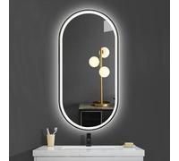 Dimmable Oval LED Bathroom Mirror, 60x90 cless Design, Modern Touch Button, 3 Color Opts, Slish Illuminated Vani Mirror for Home Decor & Makeup